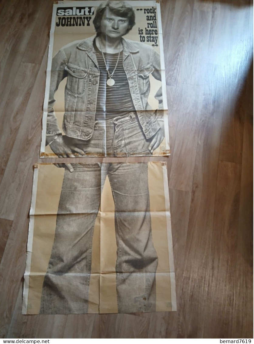 Affiche Ancienne   Artiste  Johnny Hallyday  - Du Journal Salut - Plakate