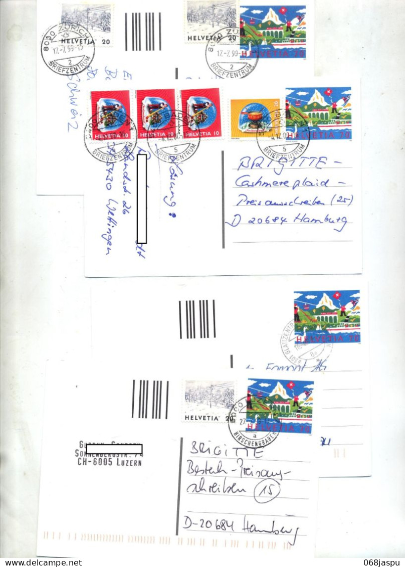 4 Carte Postale Lac Cachet - Ganzsachen