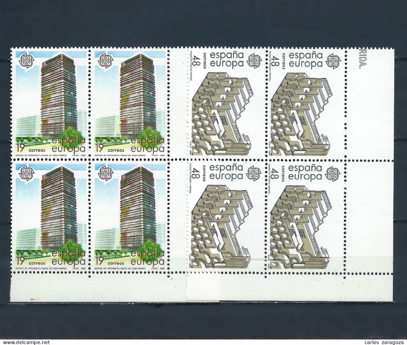 ESPAÑA 1987—EUROPA CEPT ** 2904/2905, YT 2517/2518, Mi 2781/2782. Serie Completa En Bloque - Unused Stamps