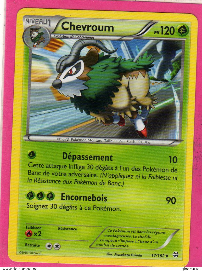 Carte Pokemon Francaise 2015 Xy Impulsion Turbo 17/162 Chevroum 120pv Neuve - XY