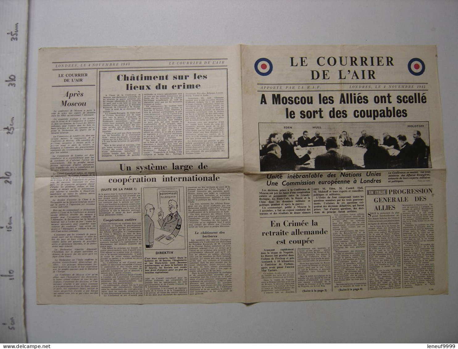 Flugblatt Tract Propagande Guerre Propaganda Leaflet RAF Le Courrier De L'Air - 1939-45