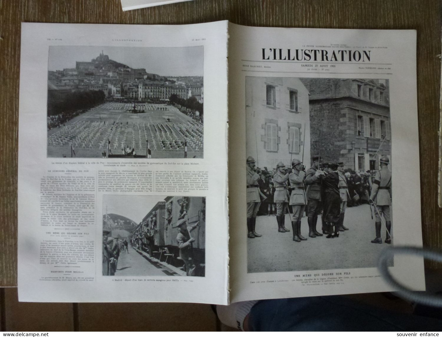 L'Illustration Août 1921 Landerneau Mme Outin Camp Ecole De Lacroix Saint Ouen Saint Béat Gibraltar Usines Latécoère - L'Illustration