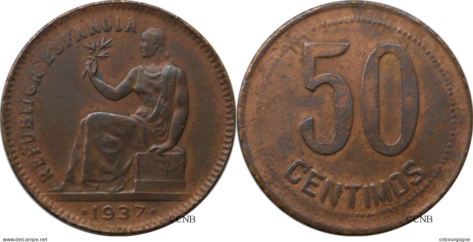 Espagne - République - 50 Centimos 1937 - TTB/XF45 - Mon6354 - 50 Centimos