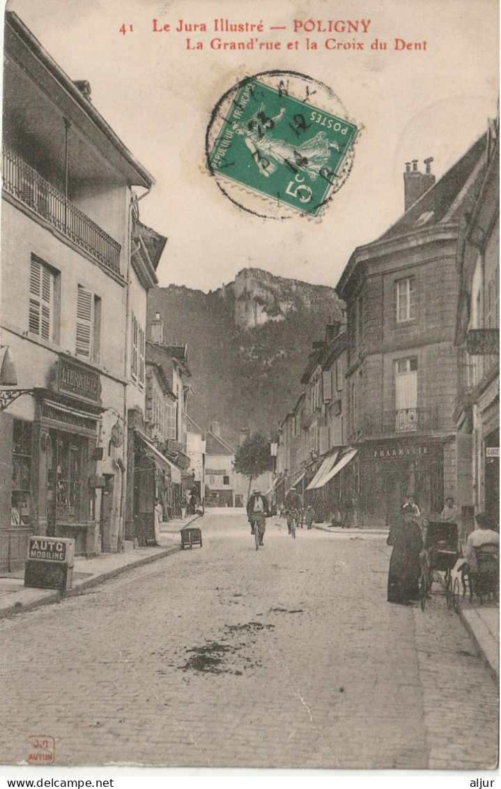 POLIGNY (Jura) JCAutun Jura Illustré Grand'd Rue Et Croix Du Dan - Sonstige & Ohne Zuordnung