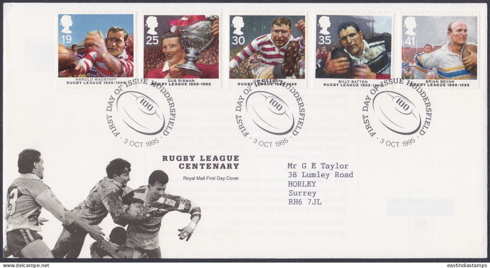 GB Great Britain 1995 FDC Rugby League, Sport, Sports, Pictorial Postmark, First Day Cover - Covers & Documents
