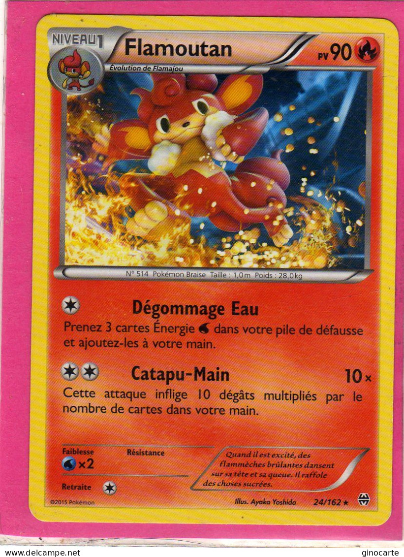 Carte Pokemon Francaise 2015 Xy Impulsion Turbo 24/162 Flamoutan 90pv Bon Etat - XY