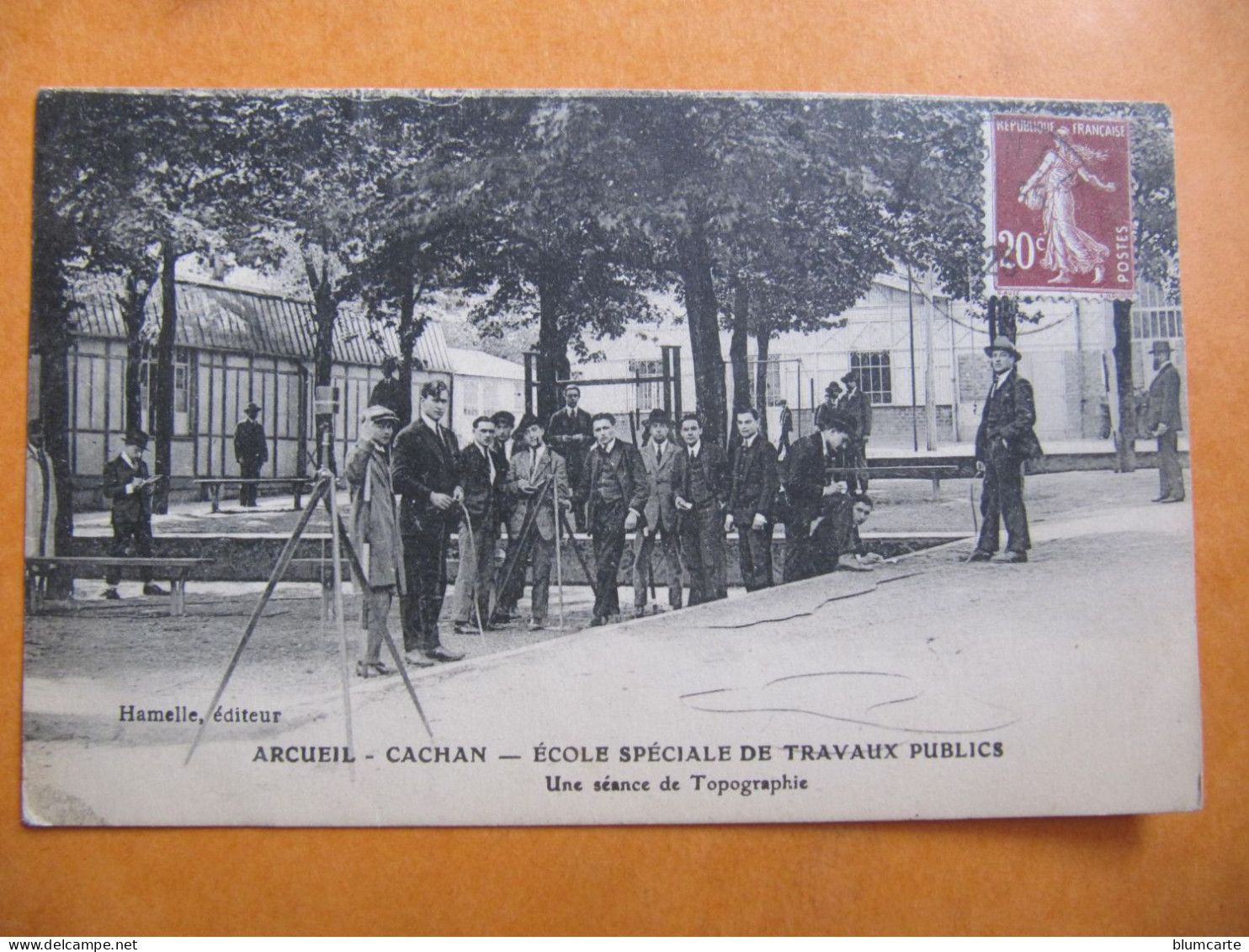 CPA - ARCUEIL CACHAN - ECOLE SPECIALE DE TRAVAUX PUBLICS - SEANCE DE TOPOGRAPHIE - Arcueil