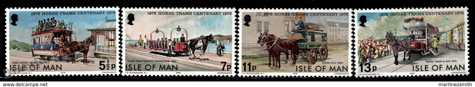 Isle Of Man 1976 Yvert 71-74, Horsecars, Horse Trams Centenary- MNH - Isle Of Man