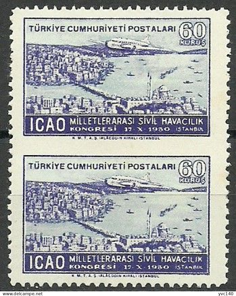 Turkey; 1950 ICAO Regional Congress 60 K. ERROR "Partially Imperf." MNH** - Nuovi