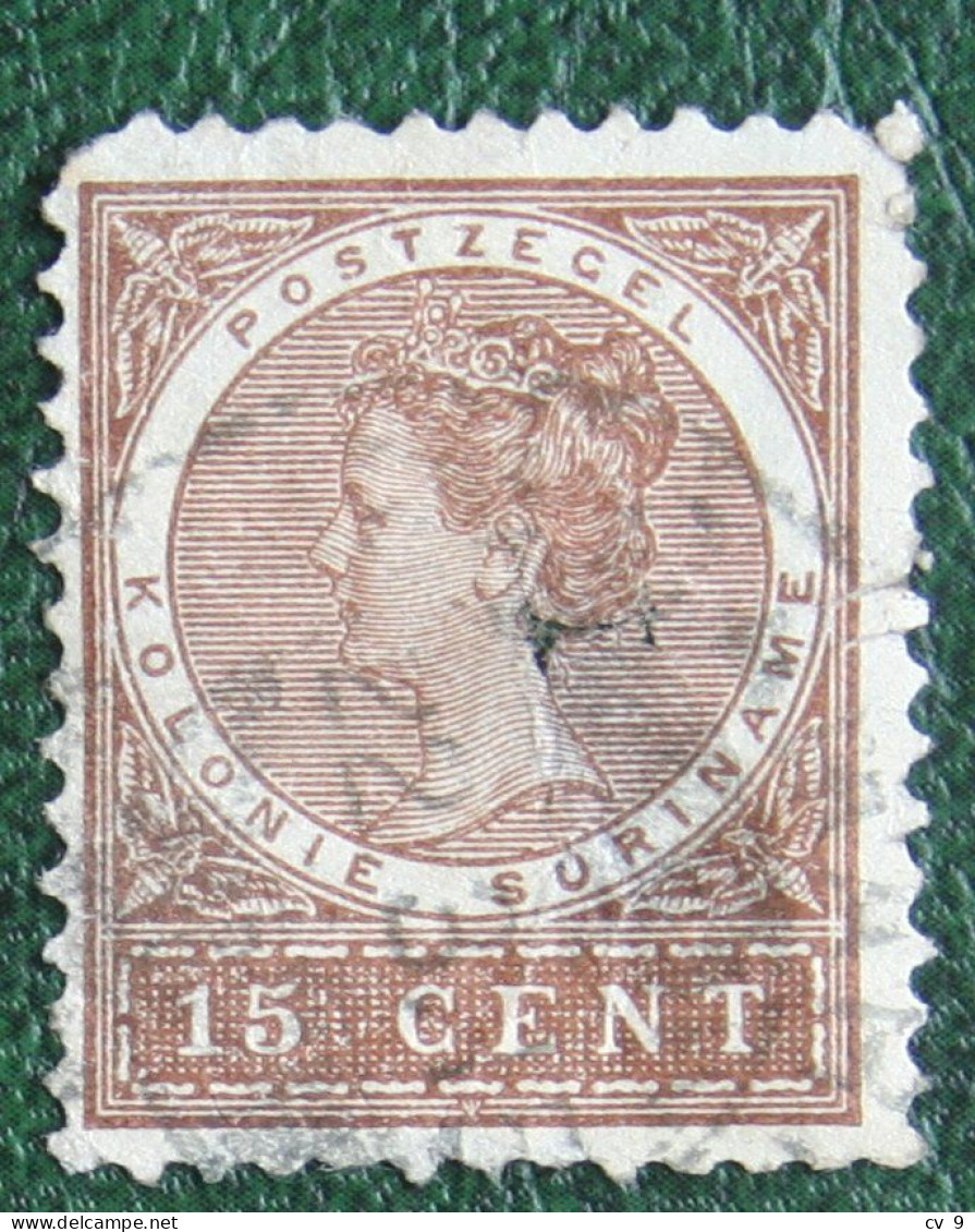 Space Filler 15 Ct Koningin Wilhelmina Queen  NVPH 50 Mi 56 1904-1908 1907 Used / Gestempeld  SURINAME / SURINAM - Surinam ... - 1975