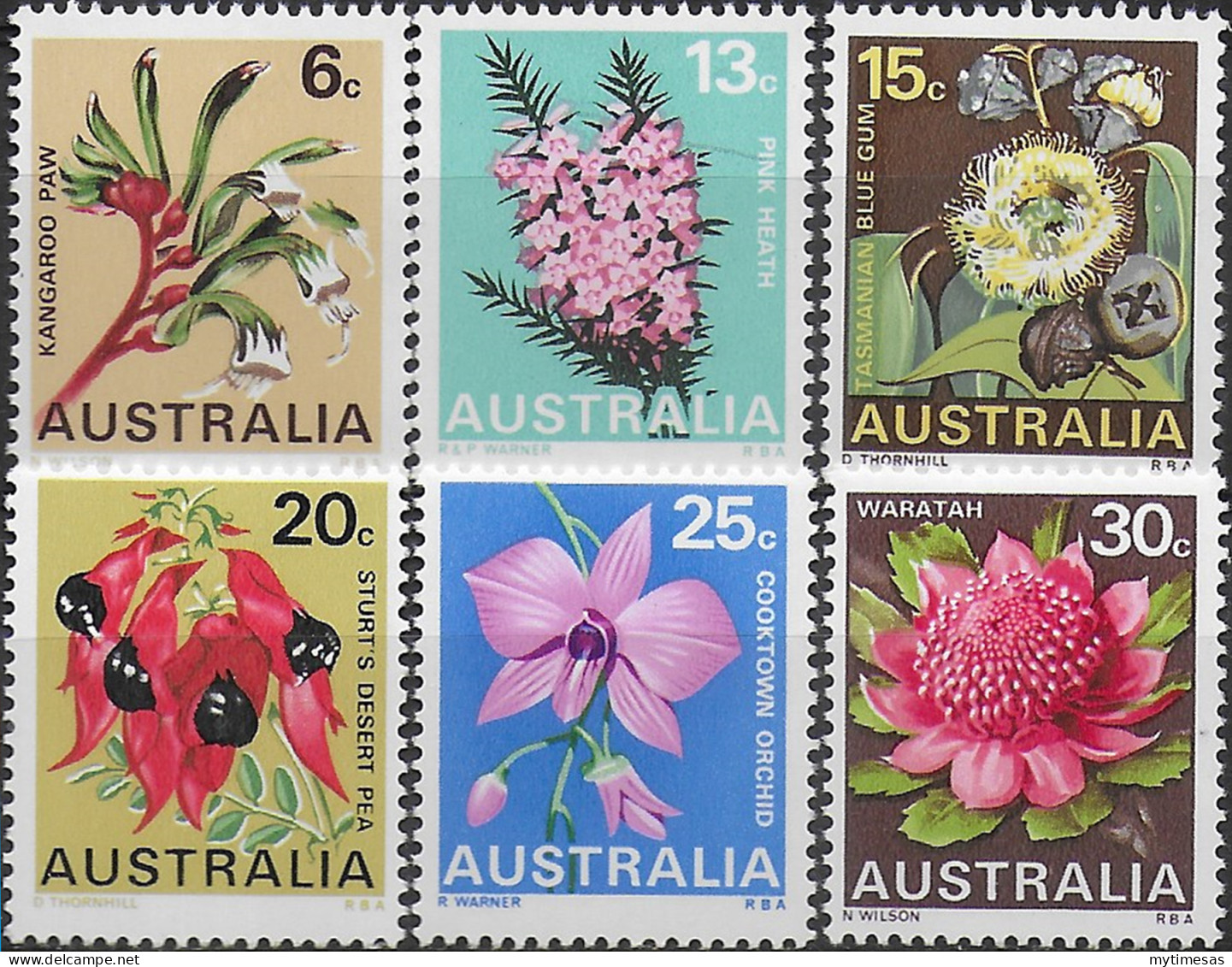 1968 Australia Flowers 6v. MNH Michel N. 398/403 - Sonstige & Ohne Zuordnung