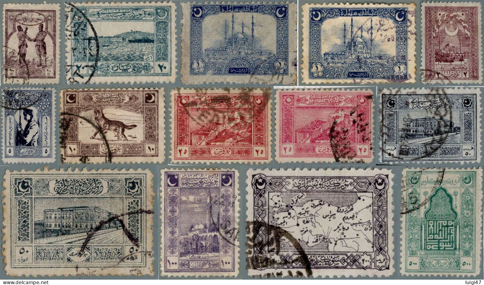 1921 - Impero Ottomano - Unità Della Nazione N° 643/653 - Usados