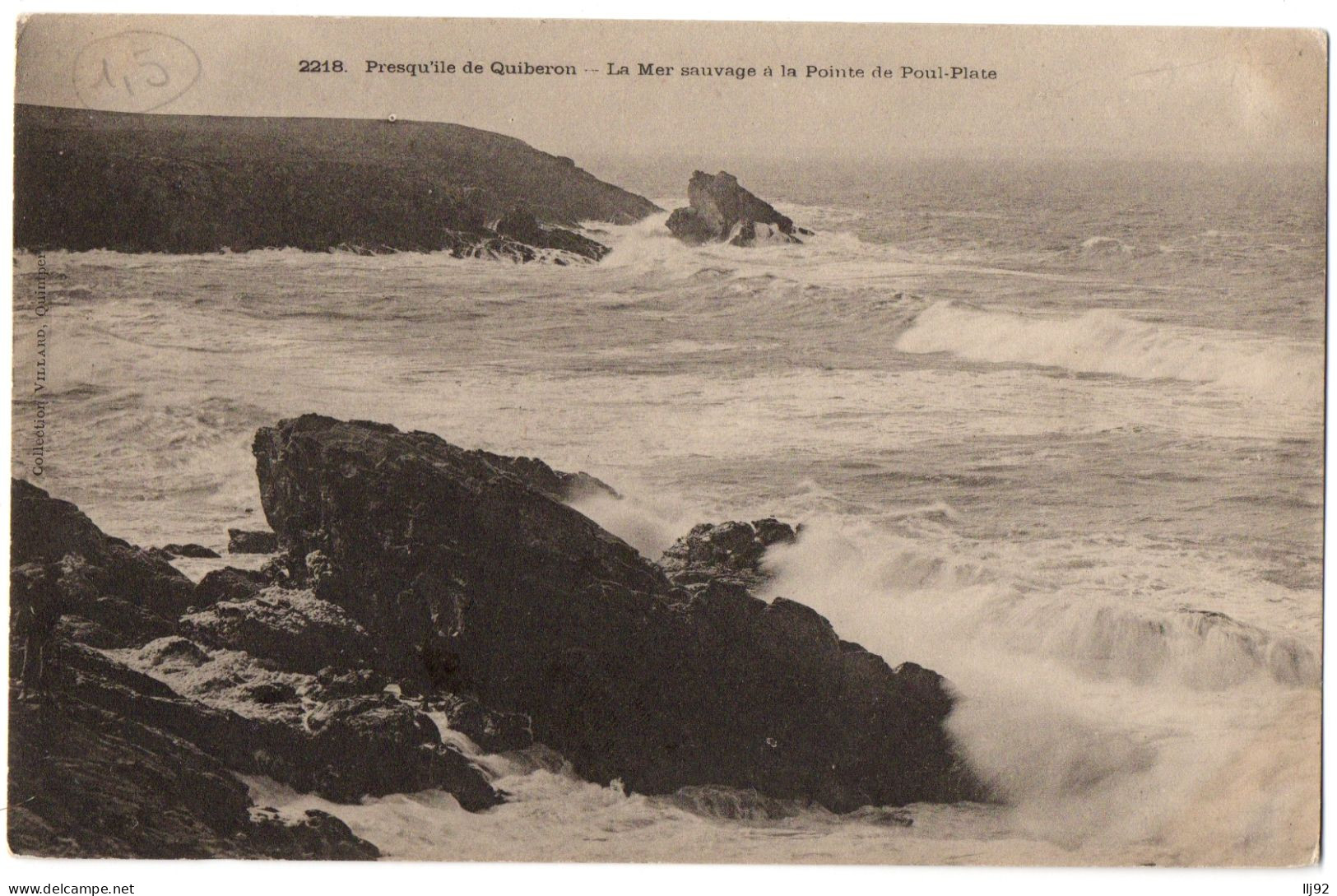 CPA 56 - Presqu'île De QUIBERON (Morbihan) - 2218. La Mer Sauvage à La Pointe De Poul-Plate - Dos Simple - Quiberon