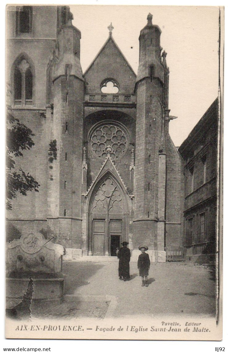CPA 13 - AIX EN PROVENCE (Bouches Du Rhône) - Façade De L'Eglise Saint-Jean De Malte (petite Animation) - Aix En Provence