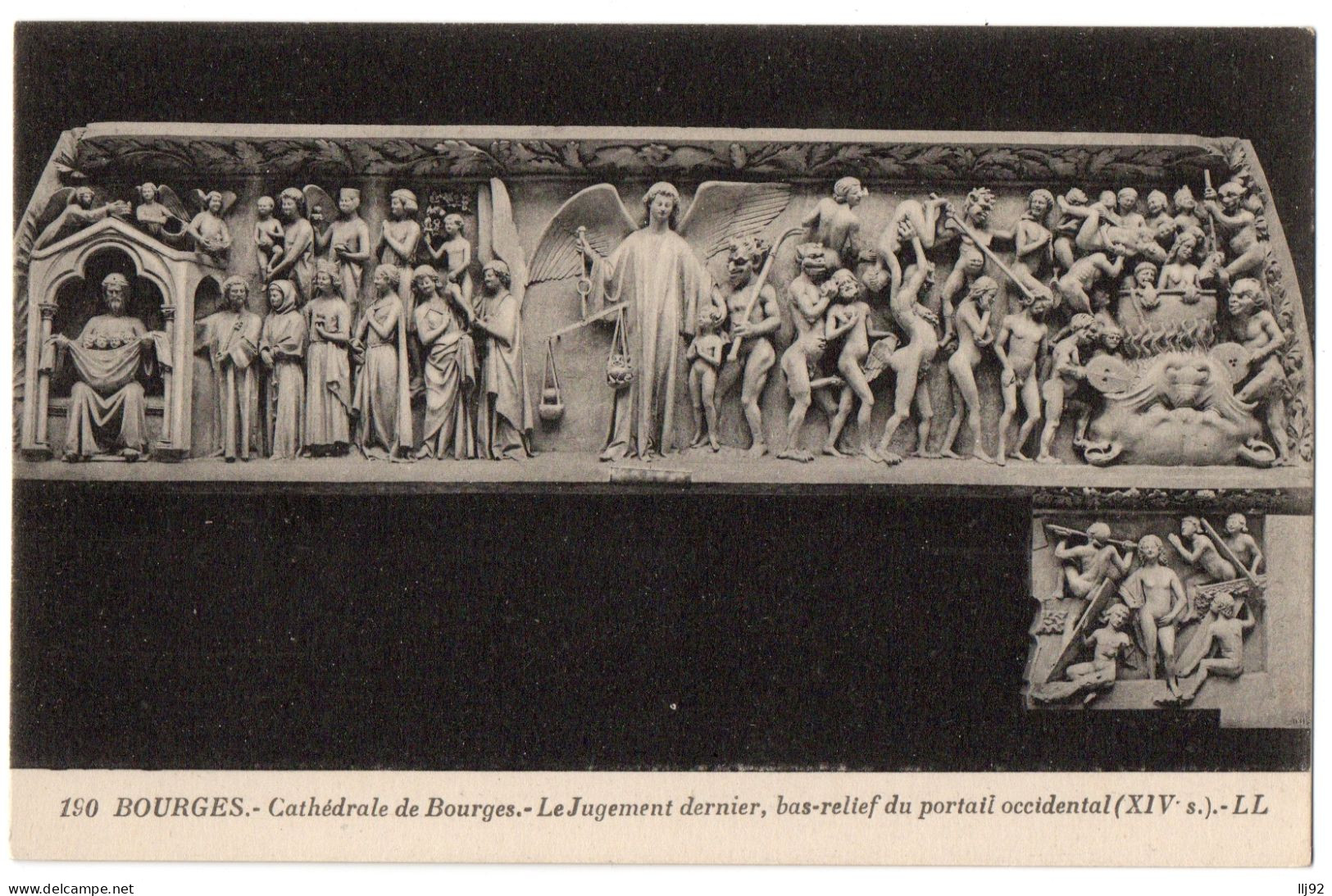 CPA 18 - BOURGES (Cher) - 190. Cathédrale De Bourges. Le Jugement Dernier, Bas Relief Du Portail Occidental - LL - Bourges