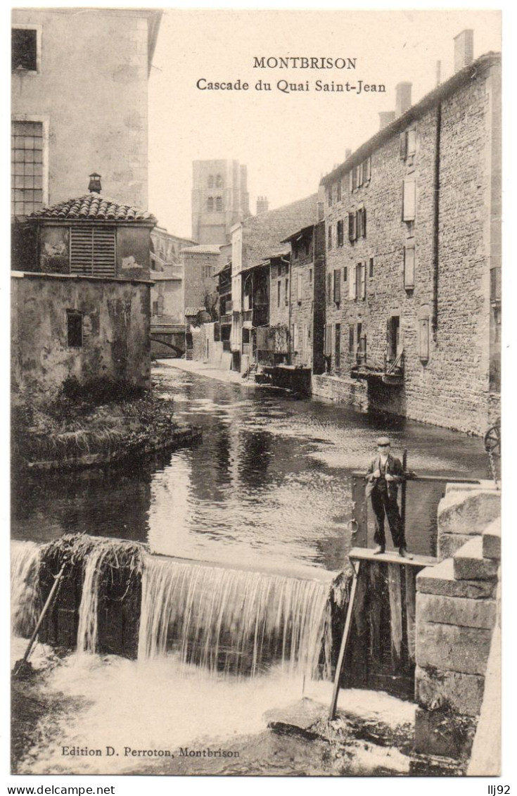 CPA 42 - MONTBRISON (Loire) - Cascade Du Quai Saint-Jean (petite Animation) - Montbrison