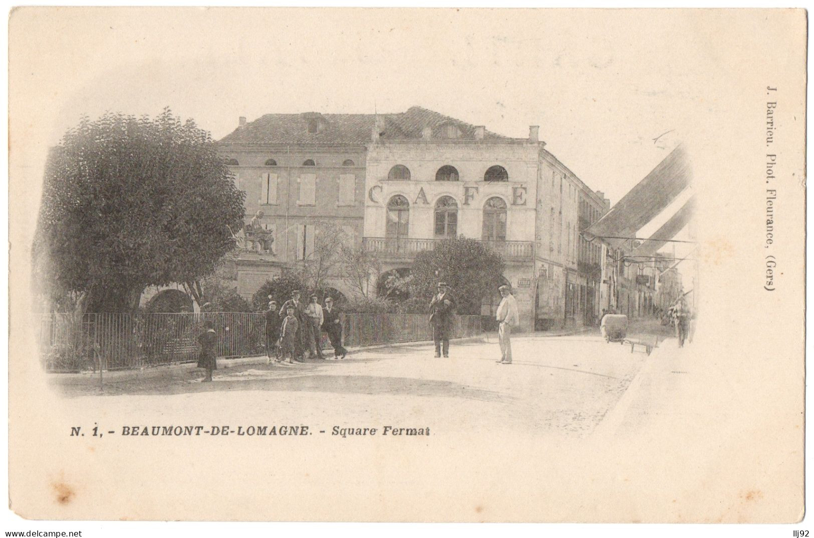 CPA 82 - BEAUMONT DE LOMAGNE (Tarn Et Garonne) - N.1. Square Fermat (petite Animation) - Dos Simple - Beaumont De Lomagne