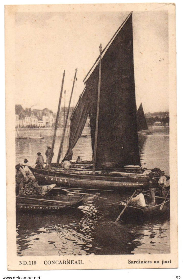 CPA 29 - CONCARNEAU (Finistère) - 119. Sardiniers Au Port (animée) - ND - Concarneau