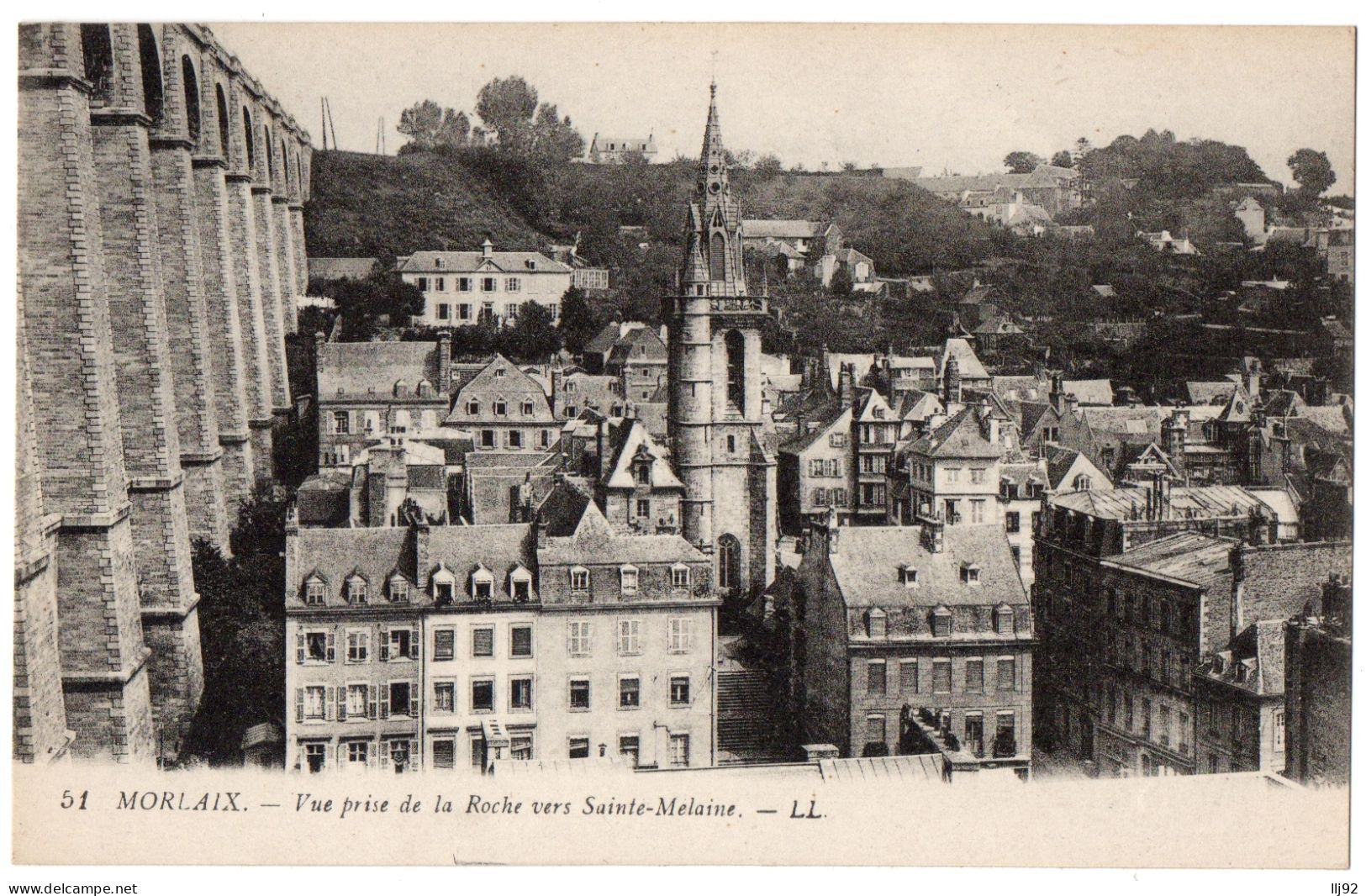 CPA 29 - MORLAIX (Finistère) - 51. Vue Prise De La Roche Vers Sainte-Melaine - LL - Morlaix