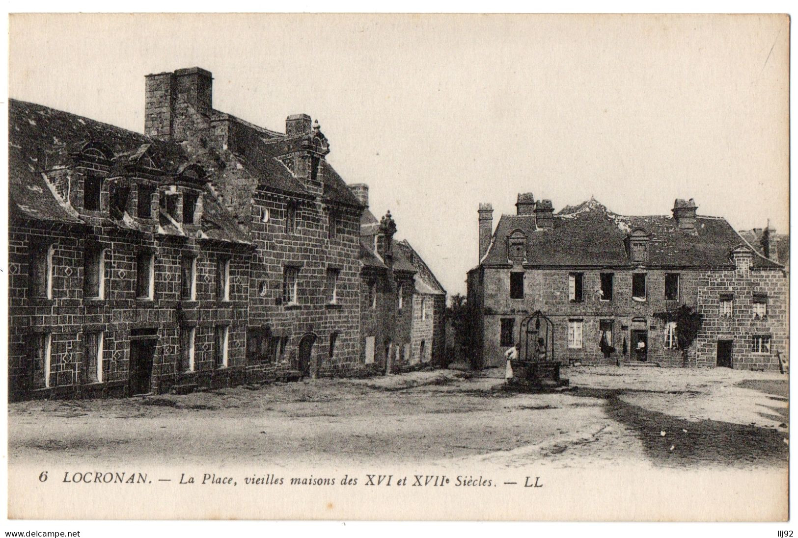 CPA 29 - LOCRONAN (Finistère) - 6. La Place, Vieilles Maisons Des XVIe Et XVIIe Siècles - LL - Locronan