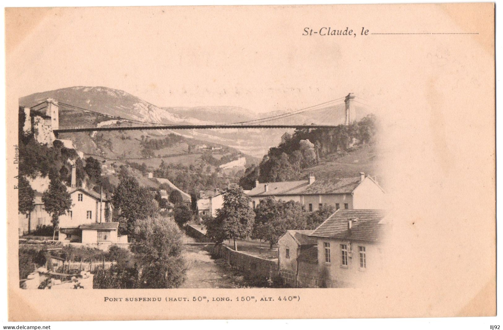 CPA 39 - SAINT CLAUDE (Jura) - Pont Suspendu - Dos Simple - Saint Claude