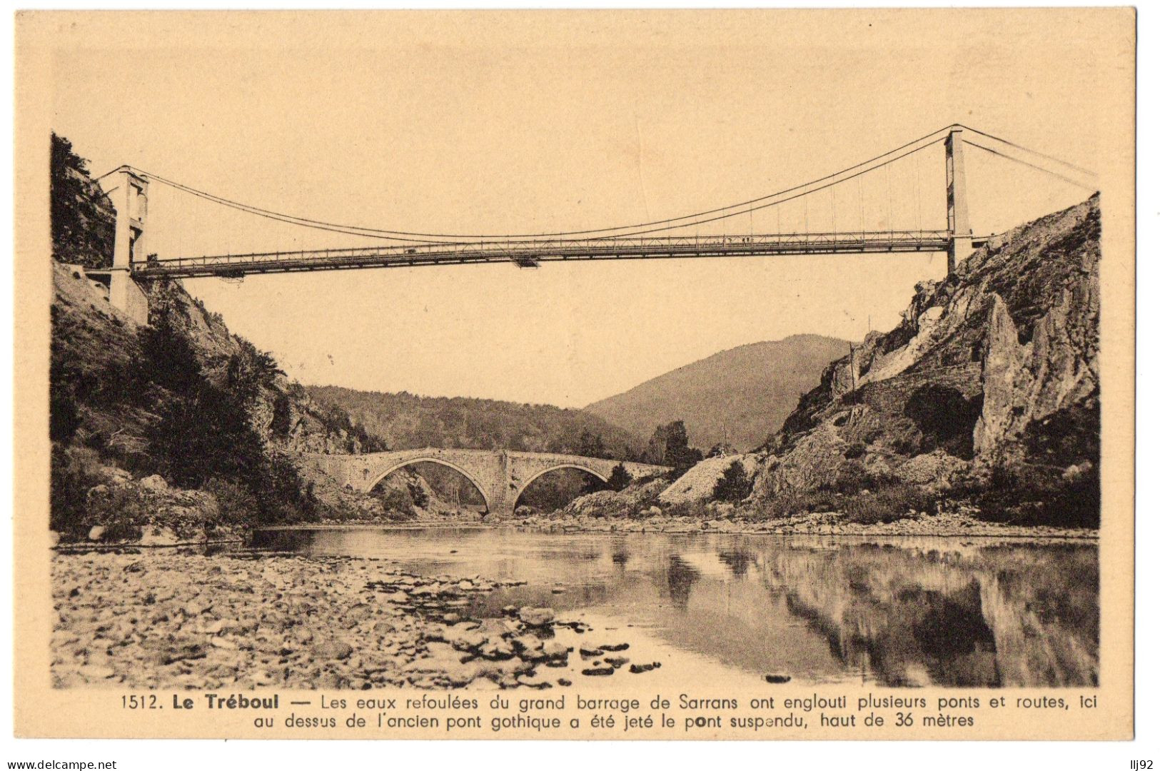 CPA 29 - LE TREBOUL (Finistère) - 1512. Le Pont Suspendu - Douarnenez