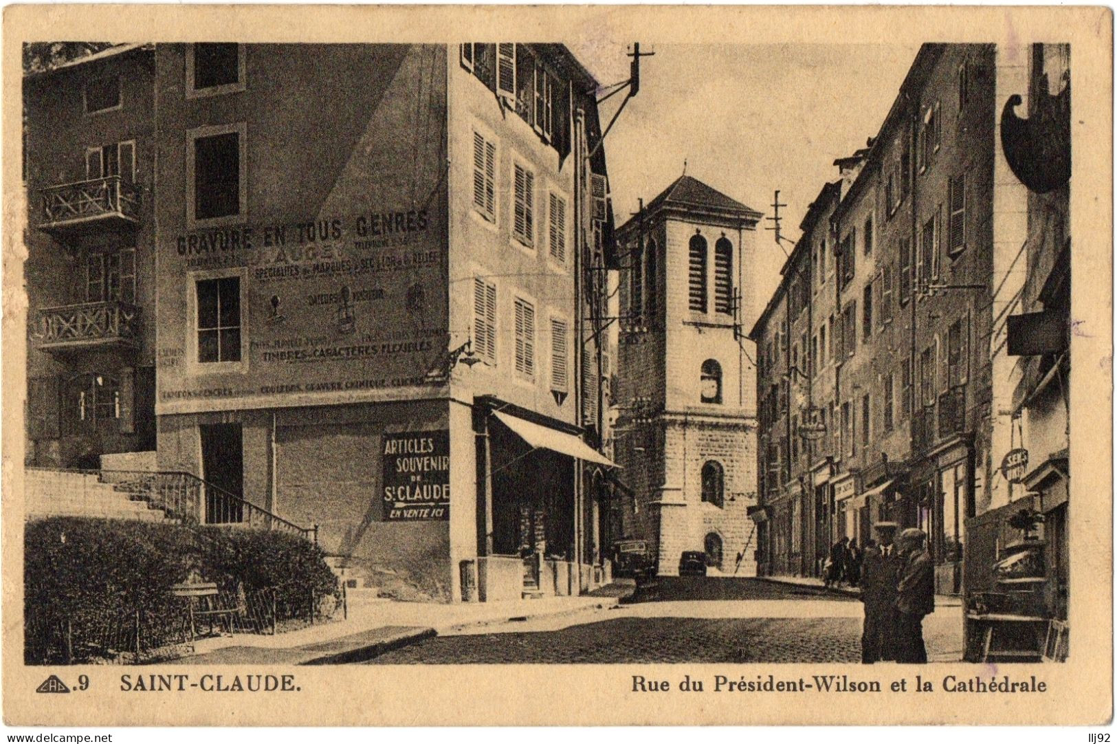 CPA 39 - SAINT CLAUDE (Jura) - 9. Rue Du Président Wilson Et La Cathédrale - Saint Claude