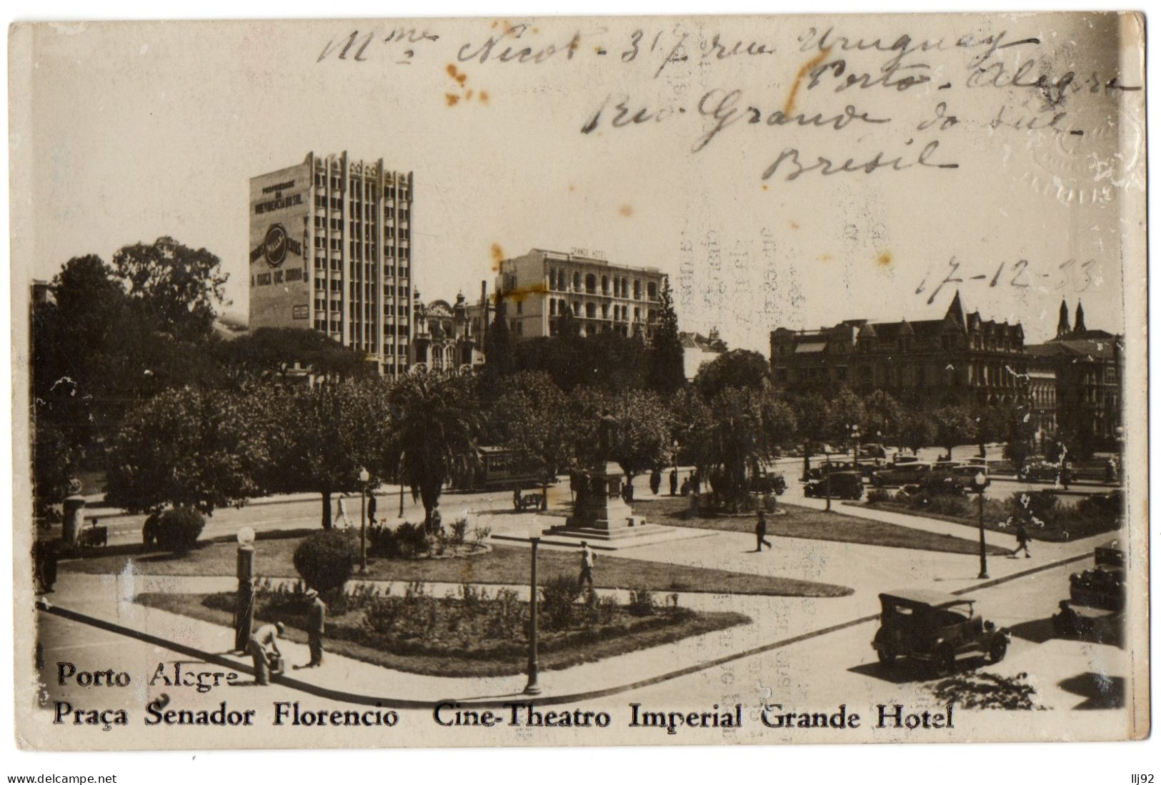 CPA BRESIL - PORTO ALEGRE - Praça Senador Florencio - Cine-Theatro Imperial Grande Hotel - Porto Alegre