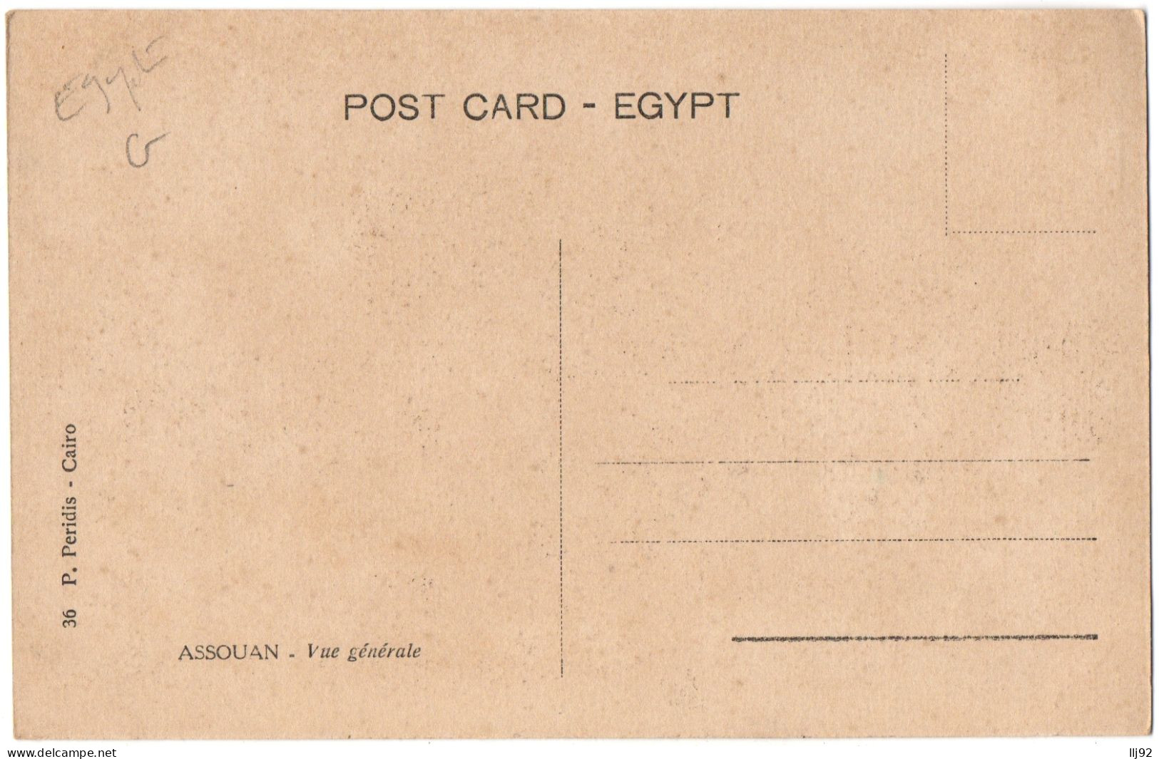 CPA EGYPTE - ASSWAN. General View - ASSOUAN. Vue Générale - Aswan