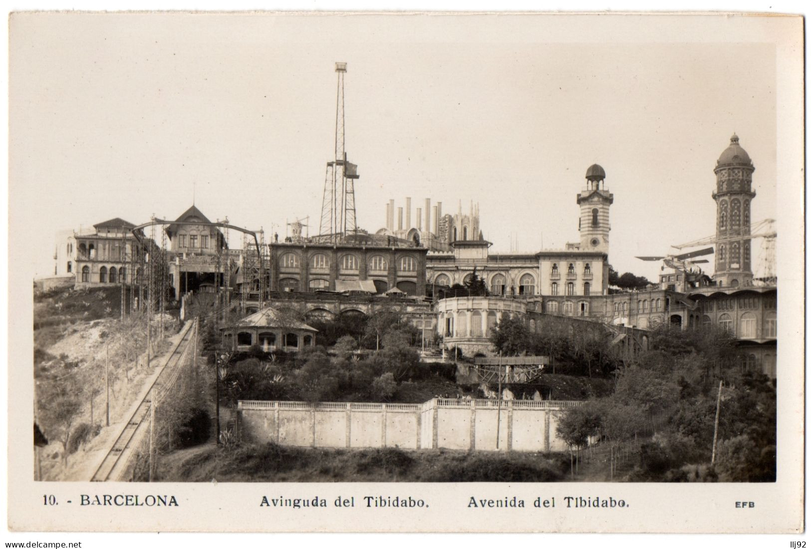 CPA ESPAGNE - BARCELONA - 10. Avinguda Del Tibidabo - Avenida Del Tibidabo - EFB - Barcelona