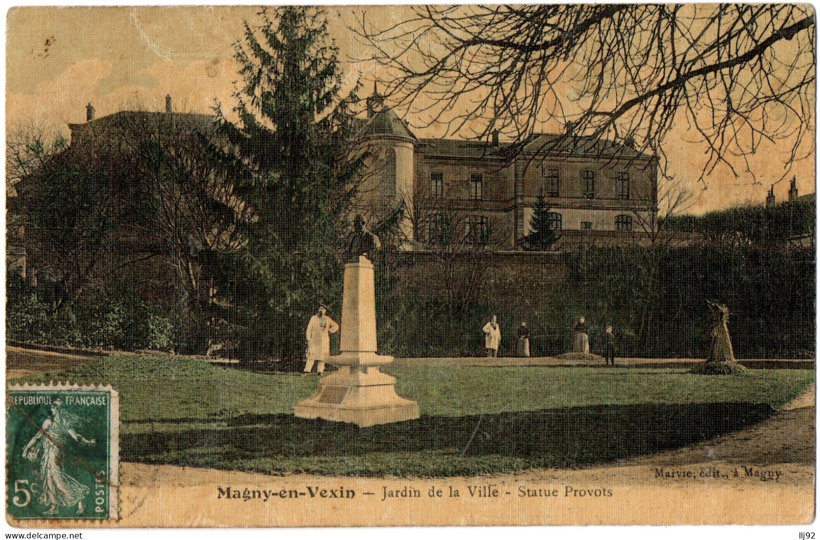CPA 95 - MAGNY EN VEXIN (Val D'Oise) - Jardin De La Ville - Statue Provots - Magny En Vexin