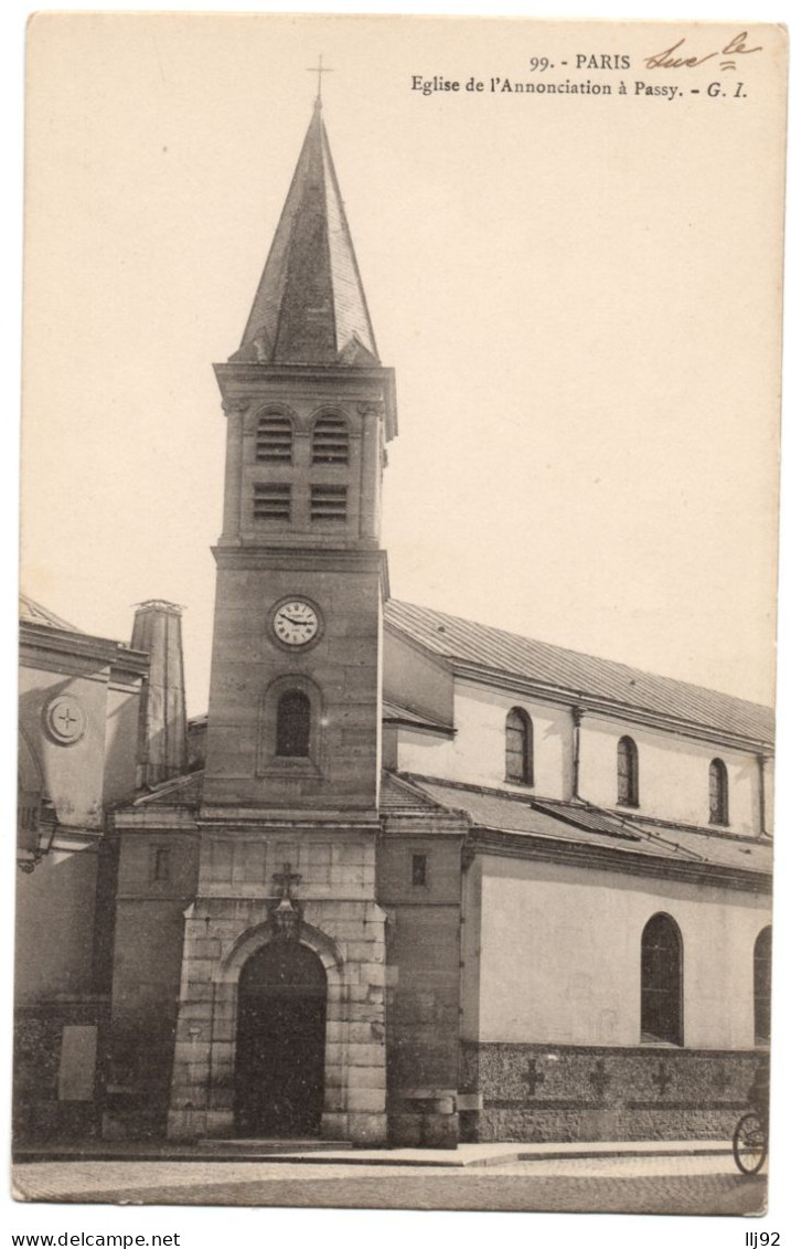 CPA 75 - PARIS - 99. Eglise De L'Annonciation à Passy - G.I. - Dos Simple - Iglesias