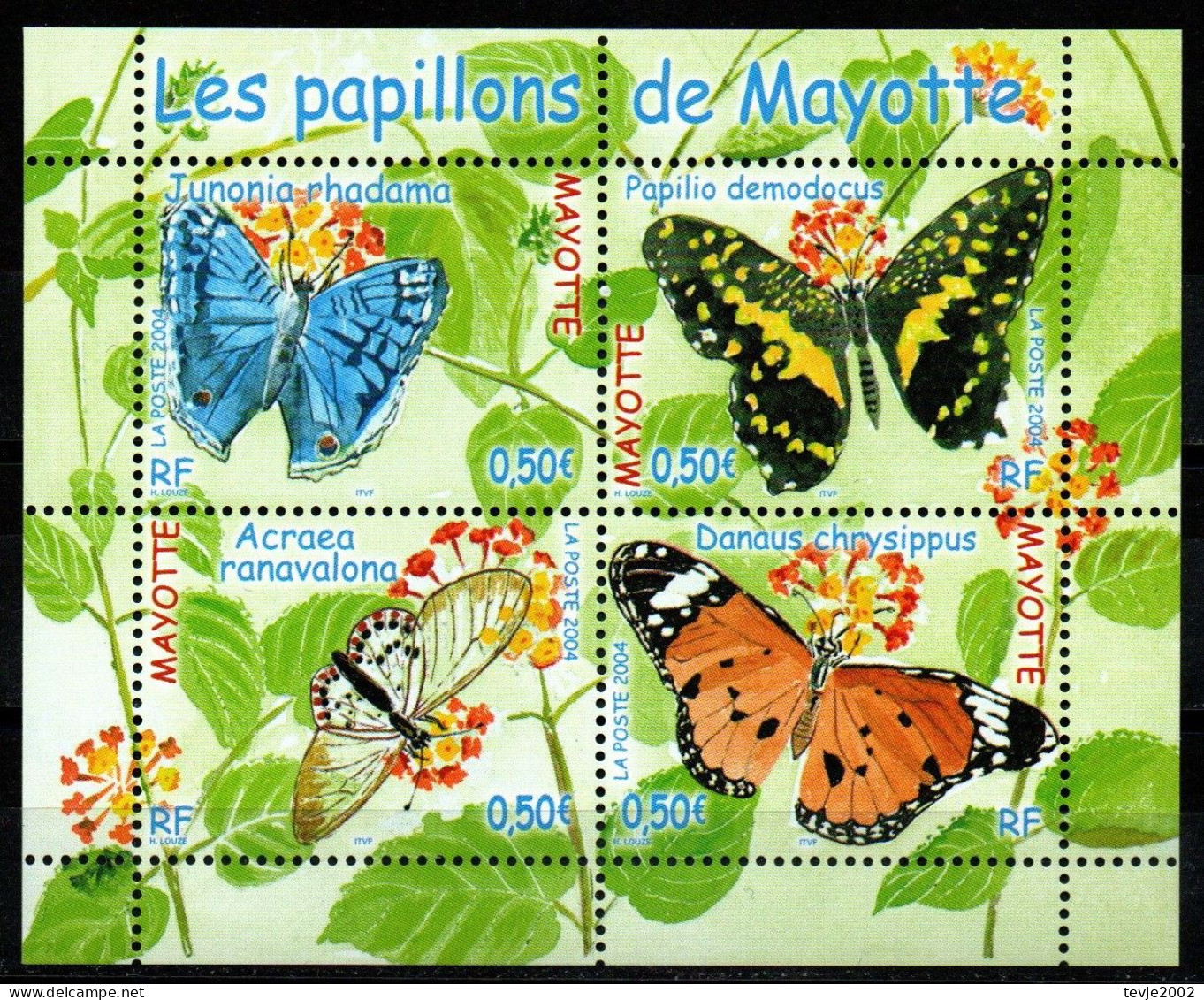 Mayotte 2004 - Mi.Nr. Block 7 - Postfrisch MNH - Tiere Animals Schmetterlinge Butterflies - Vlinders