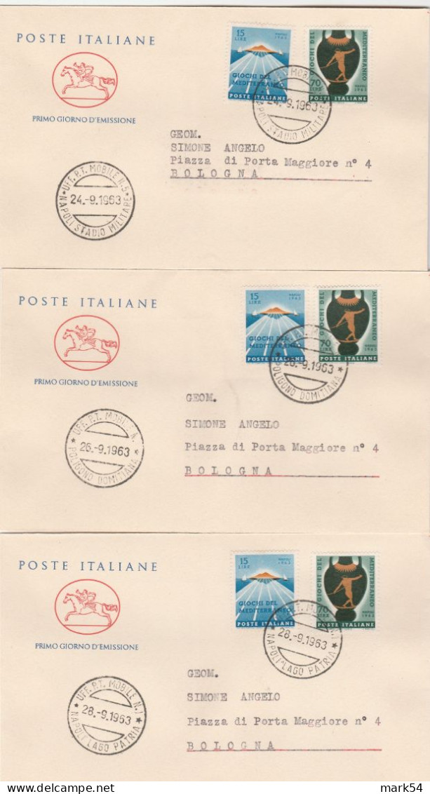 E 2 Giochi Del Mediterraneo 12 Timbri Speciali 1963 - 1961-70: Poststempel