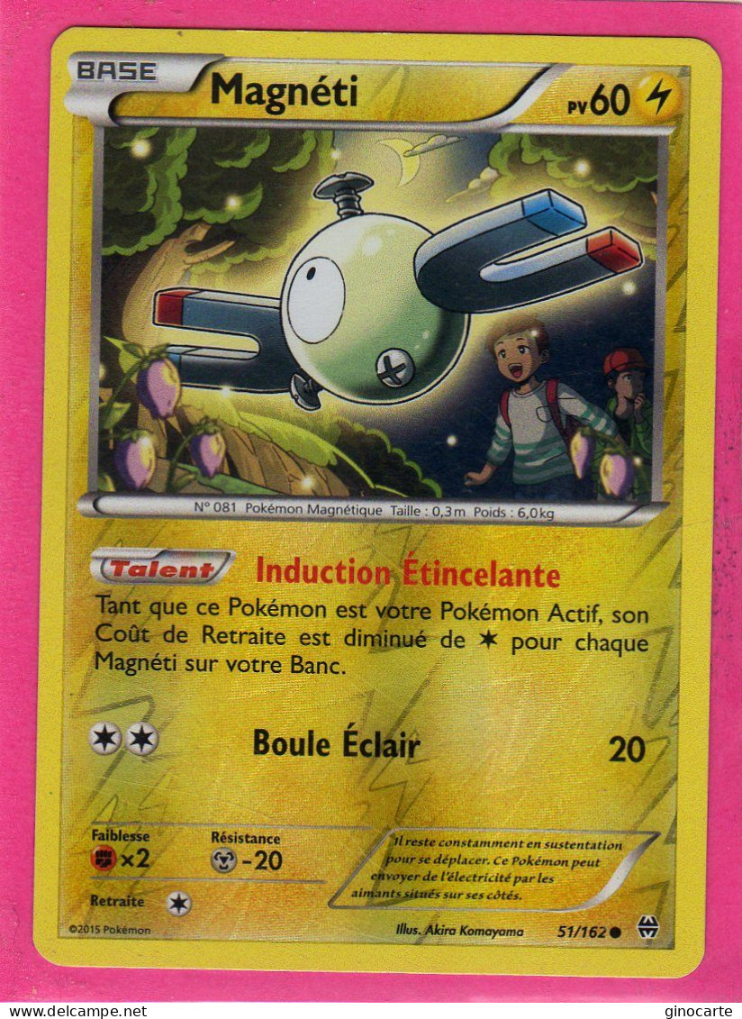 Carte Pokemon Francaise 2015 Xy Impulsion Turbo 51/162 Magneti 60pv Reverse Neuve - XY