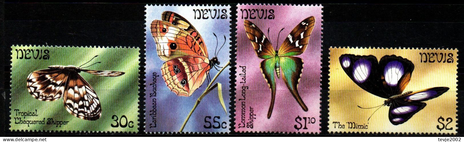 Nevis 1983 - Mi.Nr. 90 - 93 - Postfrisch MNH - Tiere Animals Schmetterlinge Butterflies - Mariposas