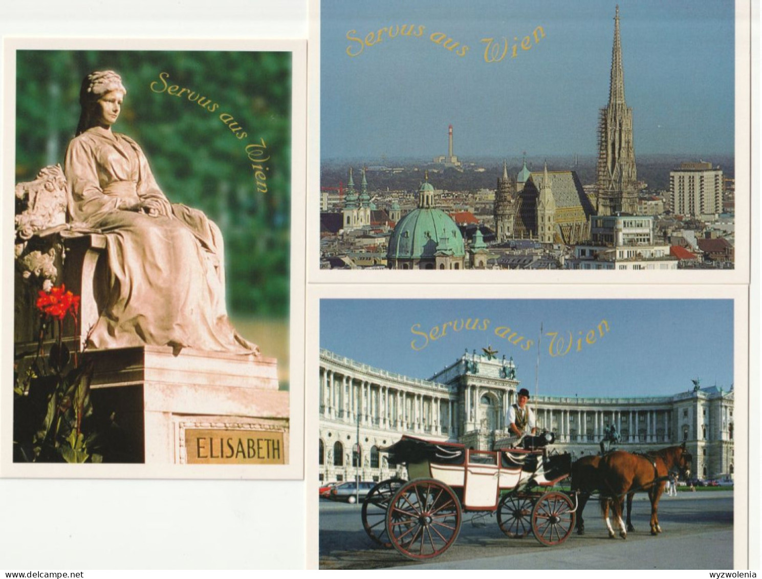 D 1751) Österreich Sonder-Ganzsachen 1998 Mi# 544 1/1-6: Kaiserin Elisabeth, Fiaker Schönbrunn - Briefkaarten