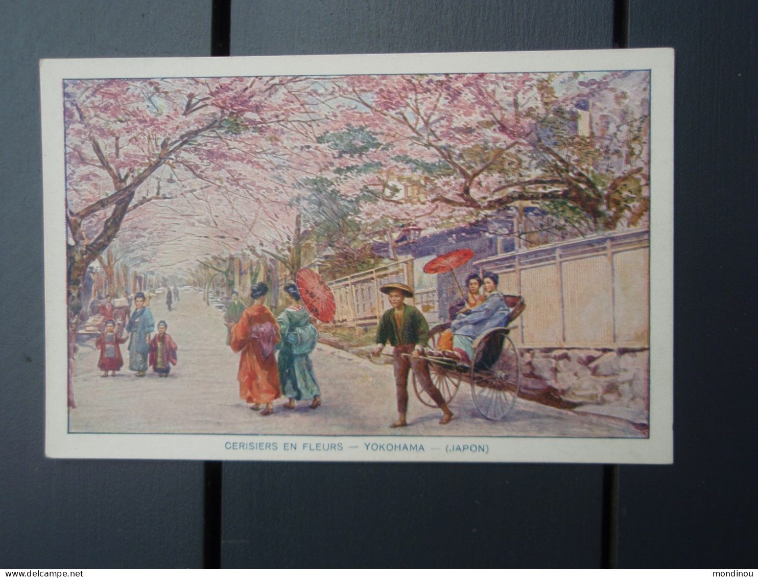 Belle Cpa Cerisiers En Fleurs - Yokohama (Japon) - Publicité "MALACEINE" - Otros & Sin Clasificación