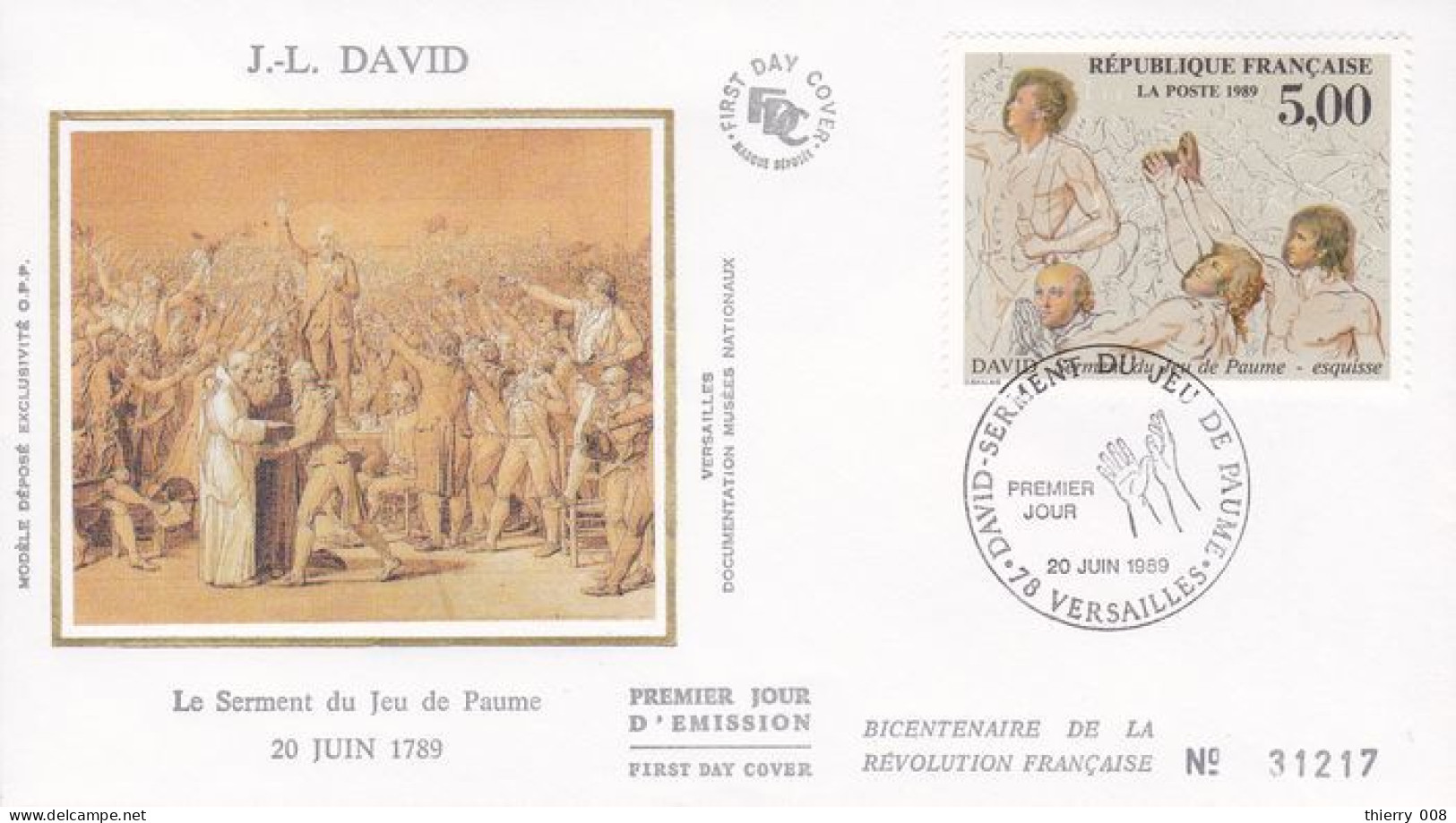 2591 2  Premier Jour David Serment Du Jeu De Paume  Paris 75   20 Juin 1989 - 1980-1989