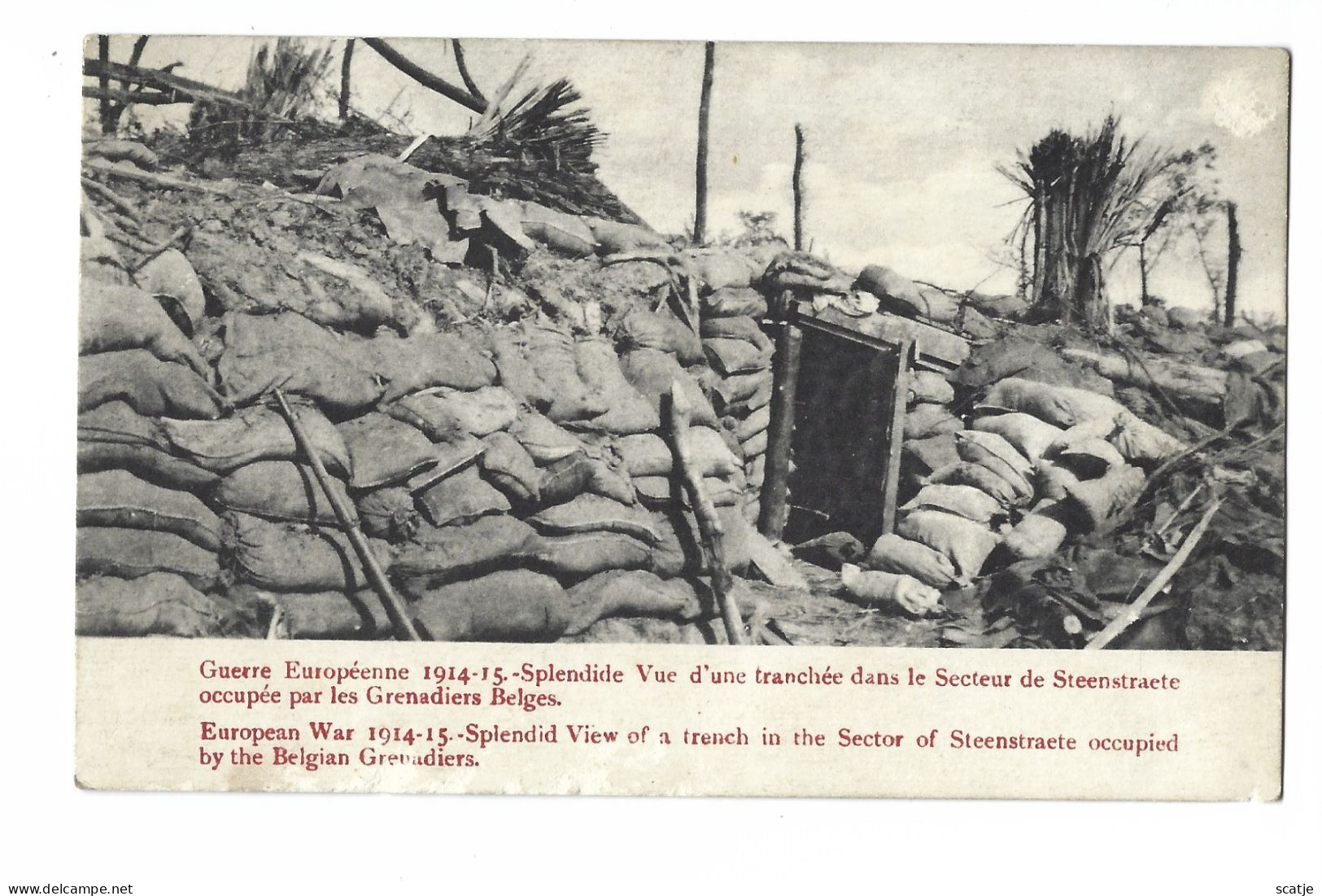 Guerre Européenne  1914 - 15  -   Vue D'une Tranchée Dans Le Secteur De Steenstraete Occupée... -  1919   Naar Soignies. - Guerre 1914-18