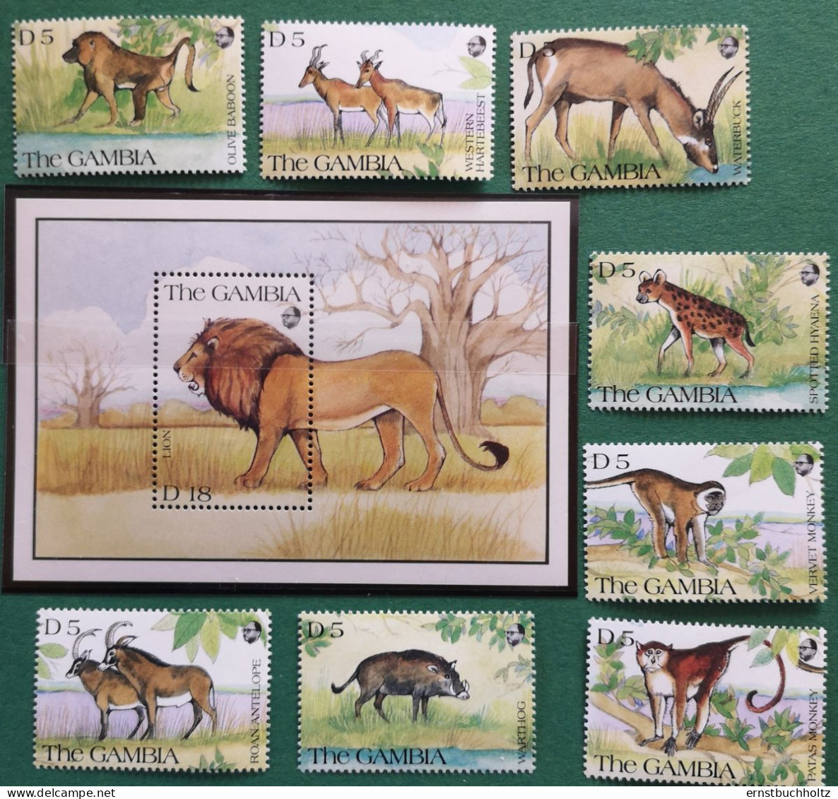 Gambia 1991 Wildtiere Mi B109 + 8v Alle Säuger Von 16v Im Angebot - Gambia (1965-...)