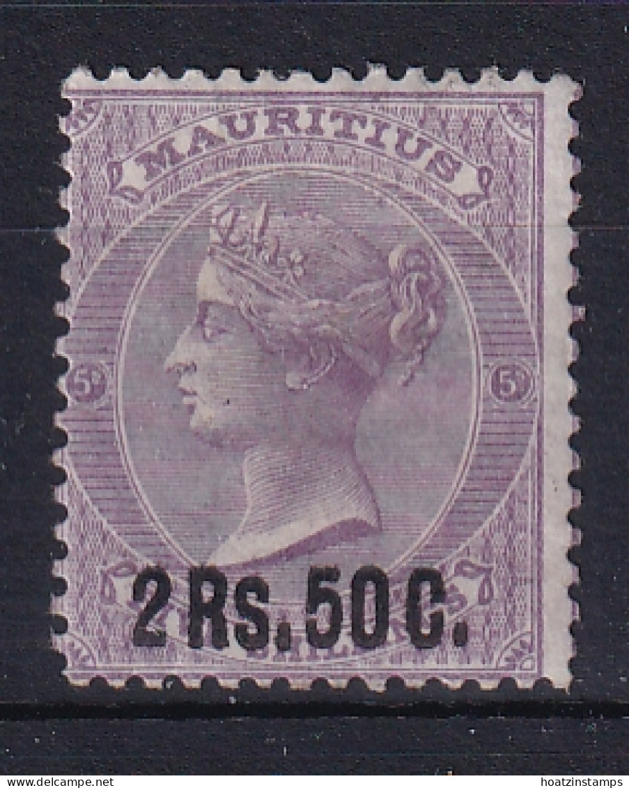 Mauritius: 1878   QV - Surcharge   SG91     2R 50 On 5/-     MH - Mauricio (...-1967)