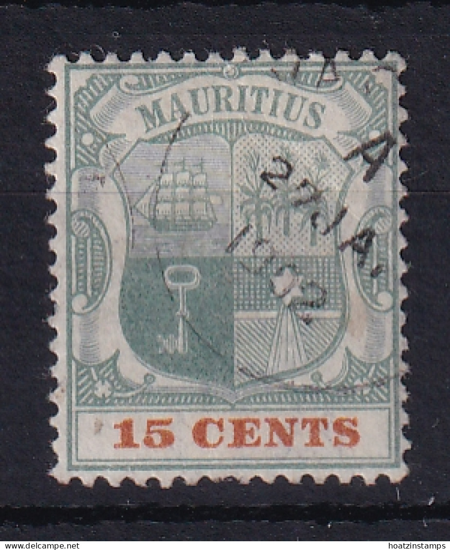 Mauritius: 1900/05   Badge    SG149     15c   Green & Orange   Used - Maurice (...-1967)