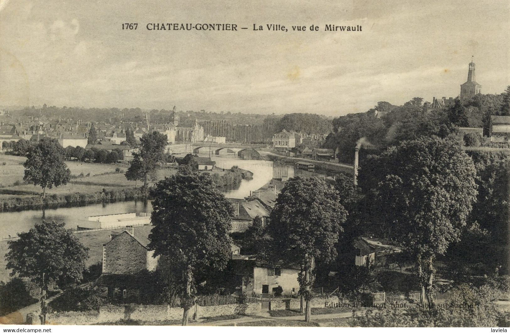 53 CHATEAU-GONTIER - La Ville Vue De Mirwault - Circulée 1915 - Mayenne