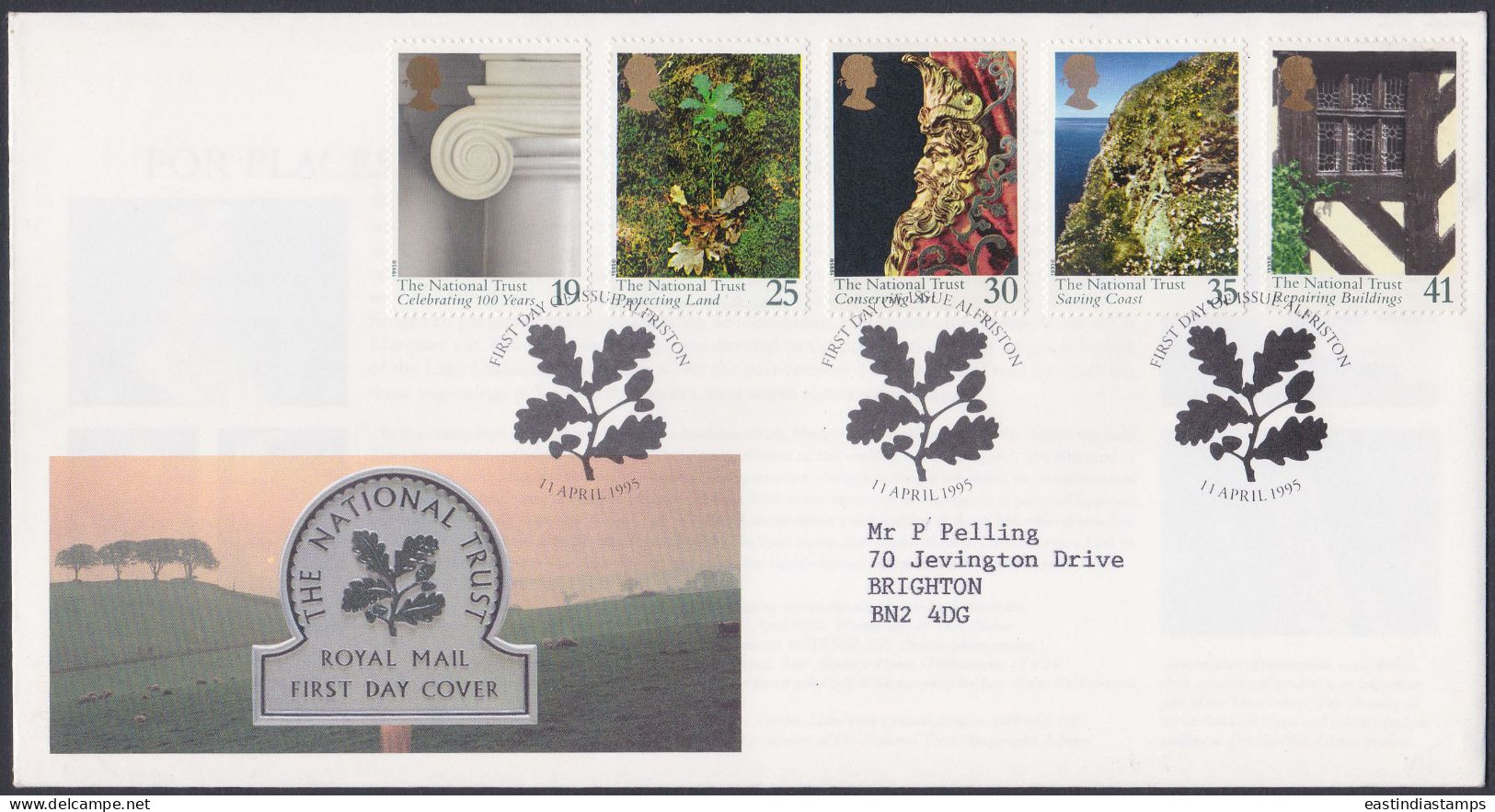 GB Great Britain 1995 FDC The National Trust, Tree, Trees, Nature, Natural, Forest, Pictorial Postmark, First Day Cover - Briefe U. Dokumente