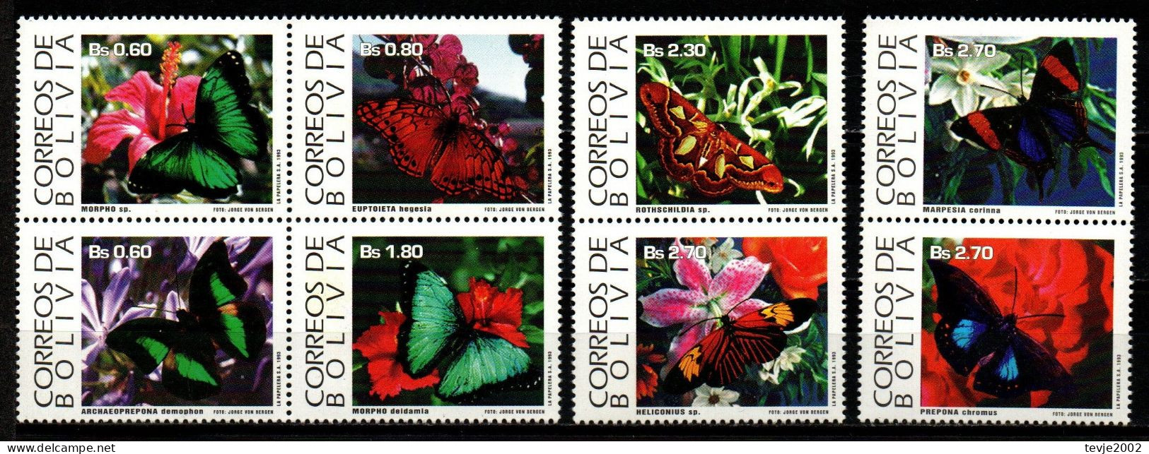 Bolivien 1993 - Lot Aus Mi.Nr. 1193 - 1206 - Postfrisch MNH - Tiere Animals Schmetterlinge Butterflies - Schmetterlinge