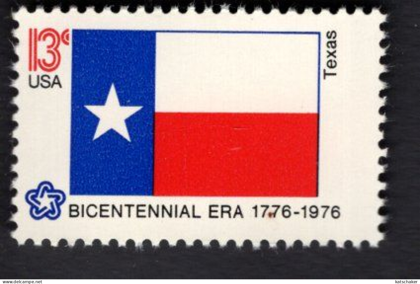 206112197  1976 SCOTT 1660 (XX) POSTFRIS MINT NEVER HINGED  - American Bicentennial FLAG OF TEXAS - Neufs