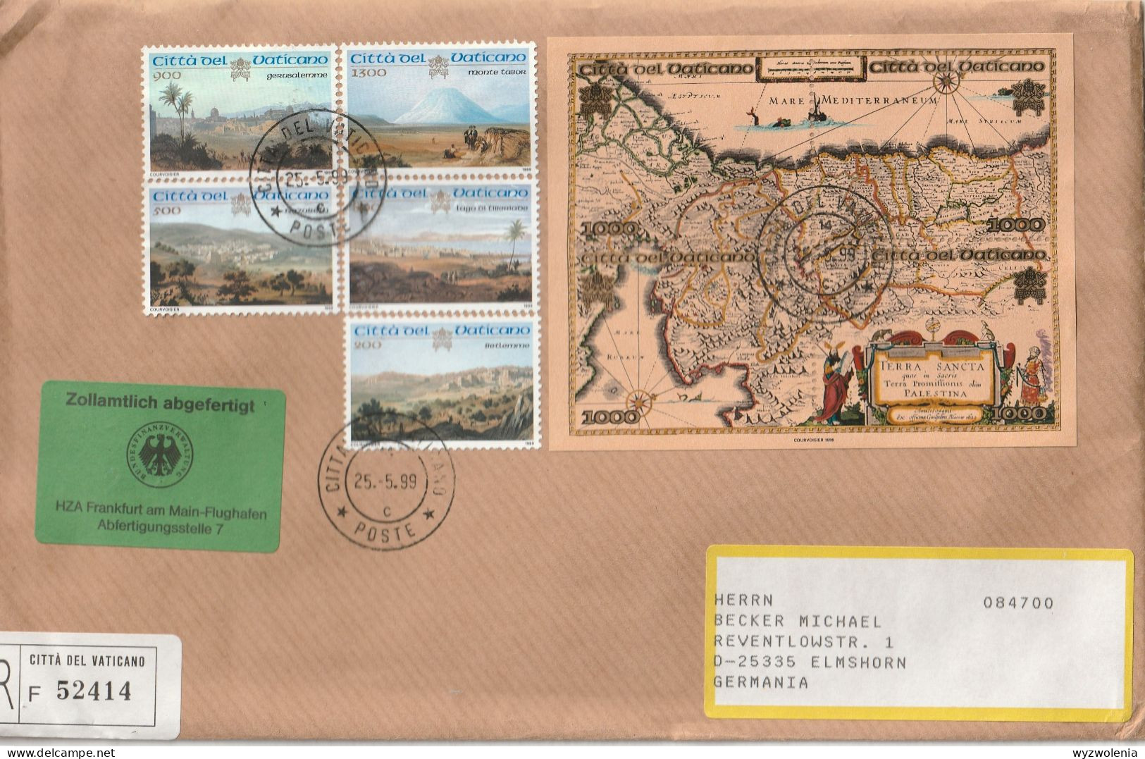 H 450) Vatikan 1999 Mi# 1284-88, 1289-92 Bl.20 FDC: Heilige Stätten In Palästina - Storia Postale