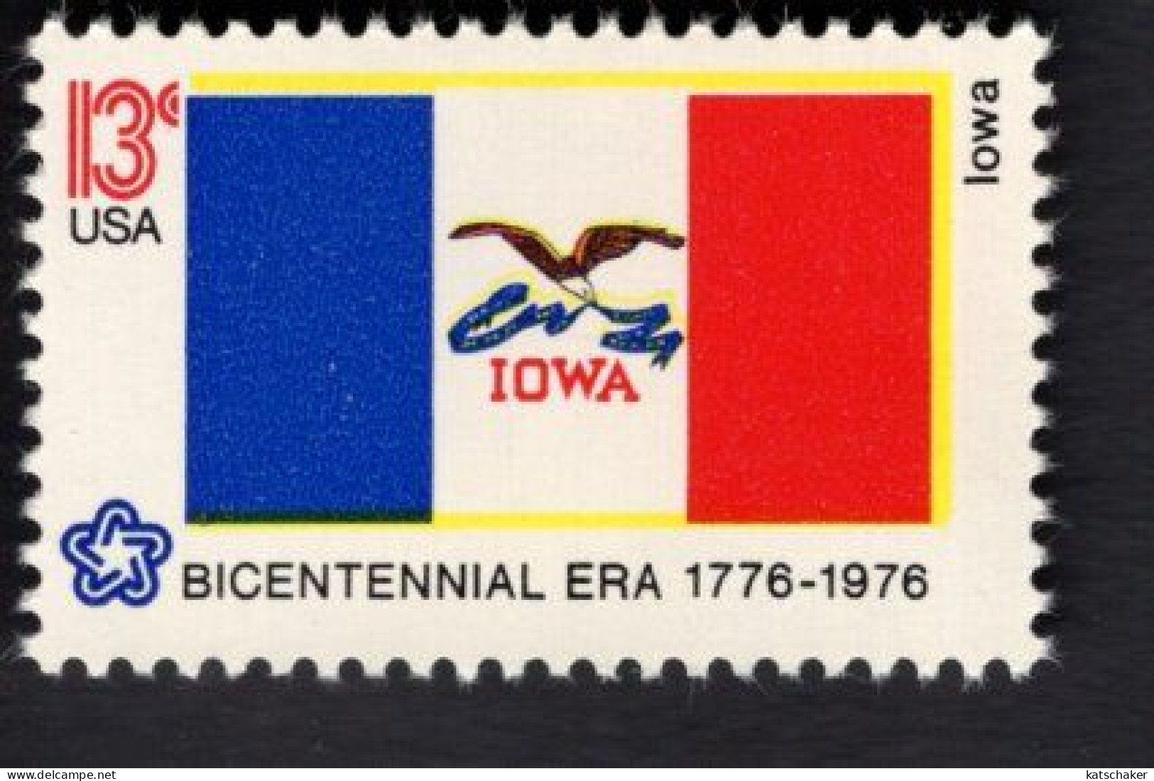 206112235 1976 SCOTT 1661  (XX) POSTFRIS MINT NEVER HINGED  - American Bicentennial FLAG OF IOWA - Ongebruikt