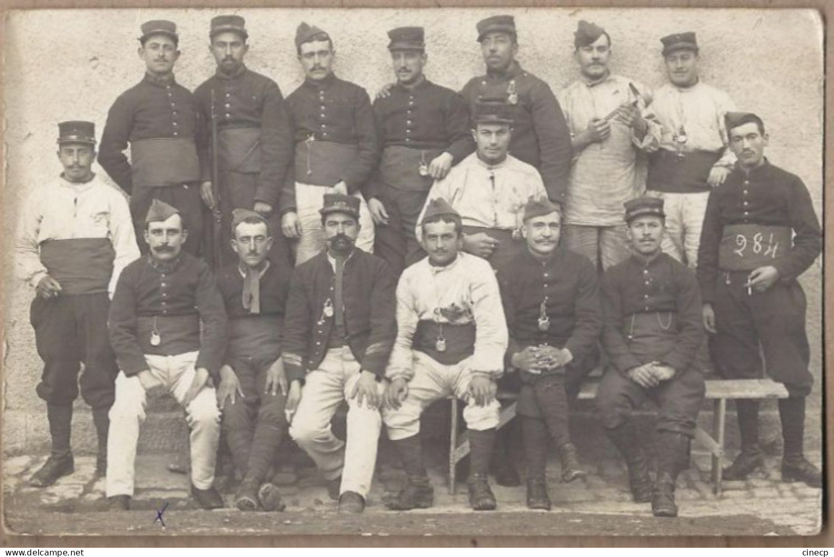 CARTE PHOTO MILITARIA - TB PLAN GROUPE MILITAIRES 163 ème Régiment SETIF ALGERIE 1912 - Regimenten